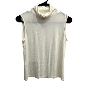 Elliott Lauren NWT Ivory Mock Neck Sleeveless Tank Top Rayon Blend Sz XS